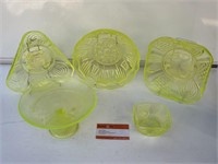 5 x Pieces Early Citron Glass Largest W210
