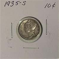 US 1935S Silver Mercury Dime
