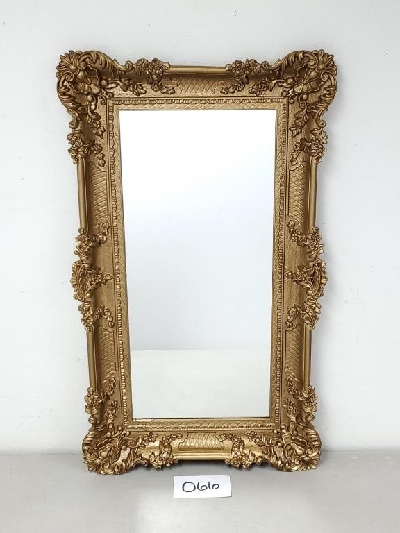 Vintage Gold Framed Mirror - Made in USA (No Ship)