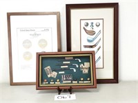 2 Framed Golf Prints and Shadow Box (No Ship)