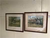 2 x Early Framed English Countryside Prints