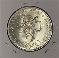 Mexico 1968 Silver 25 Pesos Olypiad