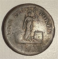 US 1813 Penny Hard Times Token