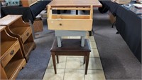 Pair Of Stools And Wooden Tool Caddy