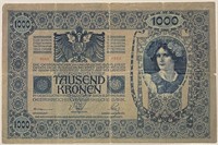 Austria 1902 1000 Kronen (very large banknote)