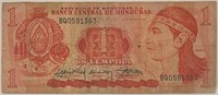 Honduras 1989 One Lempira Banknote
