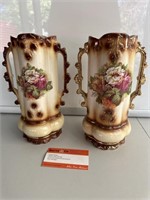 2 x Very Early Ceramic Vases H245