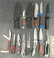 Lot 12 Knives - Pocket & Fixed Blades
