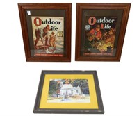 WATERCOLOR ART AND FRAMED MAGAZINES