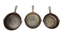 3 CAST IRON SKILLETS