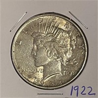 US 1922 Silver PEACE $1