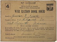 War Ration Book with Stamps