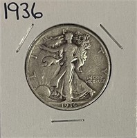 US 1936 Silver Walking Liberty Half Dollar
