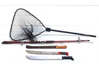 FISHING POLES, MACHETTES, AND MORE