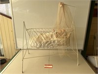 Vintage Doll / Baby Bassinet w/- Doll. Bassinet