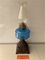 Nice Blue Glass Kerosene Lamp H480