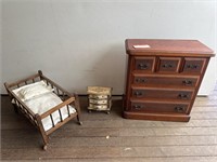 Dolls Bed / Drawers / Dolls House Chest. Bed