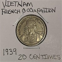 (Fr. Indochina) 1939 20 Centimes - very nice