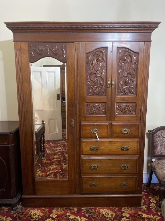 Early Ornate Timber Wardrobe 1640x2140