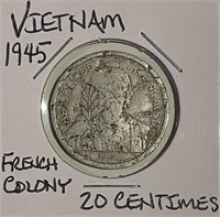 Vietnam 1945 20 Centimes (French Colony)