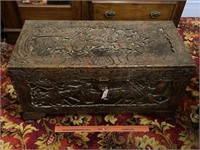 Early Carved Timber Blanket Chest 940x480