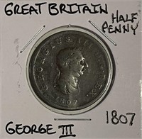 Great Britain 1807 George III Half Penny