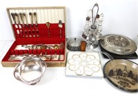 SILVER PLATED ITEMS, STONEWARE AND MORE