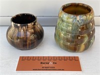 2 x John Campbell Tasmania Pottery Vases. Tallest