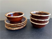Vintage Stoneware Bowls & Saucers