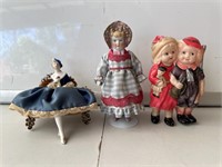 3 x Vintage Dolls - Tallest 150mm