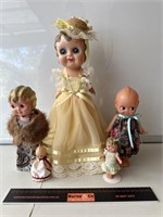 5 x Celluloid Kewpie Dolls - Tallest 400mm