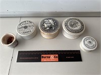 Selection Vintage Pot lids & Holloways Pot Tooth