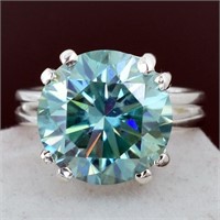 APPR $5000 Moissanite Ring 10.6 Ct 925 Silver