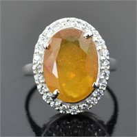 Natural Yellow Sapphire Birthstone ring, 925 Silve