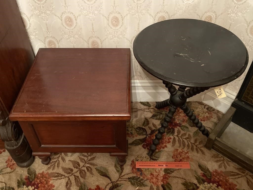 2 x Vintage Tables. Black H660