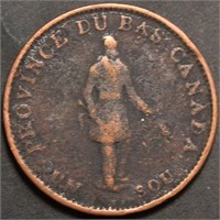 Canada LC-8A2 Quebec 1837 ½ Penny Bank Token Br522