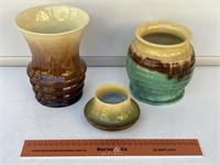 3 Pieces Australian Pottery Tallest H175