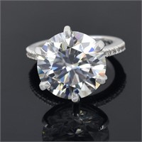 APPR $4800 Moissanite Ring 9.5 Ct 925 Silver