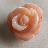 CERT 4.66 Ct Carved Italian Pink Coral, Round Shap