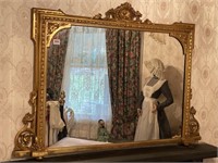 Antique Ornate Above Mantle Mirror 1300x950
