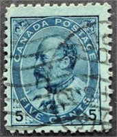 Canada 1903 Edward VII 5 Cents Stamp #91
