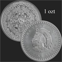 1oz .999 Silver GSM Aztec Round