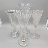 4 Fluted Vases