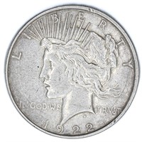 1922 US 0.9 Silver Peace Dollar Coin