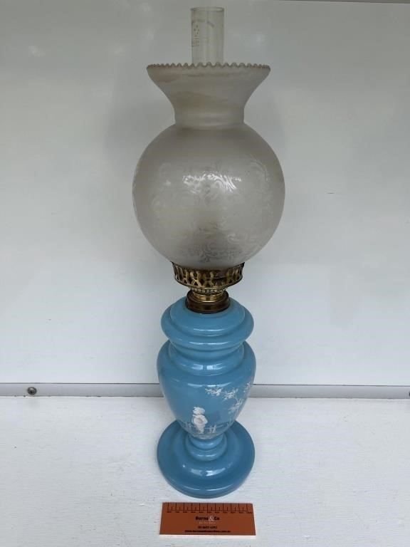 Superb Early Blue Kerosene Lamp H580