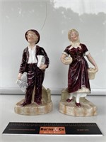 2 x Antique Porcelain Statues H240