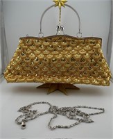 Gold beaded vintage flapper style purse