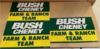 Set of three 2004 Bush Cheney political yard signs