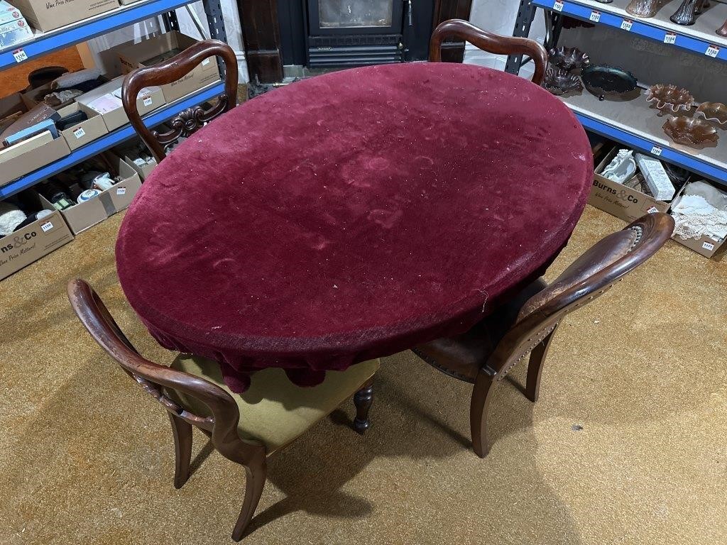 Early tilt top Dining Table & 4 Chairs