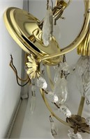 Metal and crystal light fixture
